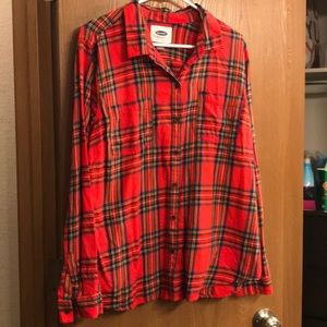 Plaid button-up shirt